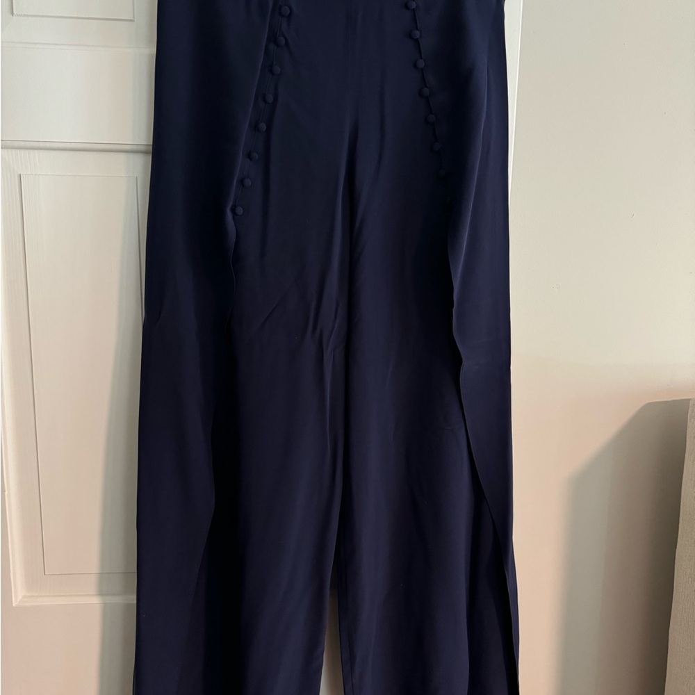 Intermix Navy Silk Sailor Pants